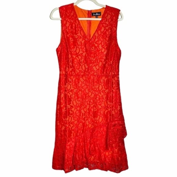 Sam Edelman Ruffled Sleeveless party Lace Dress - Picture 8 of 16